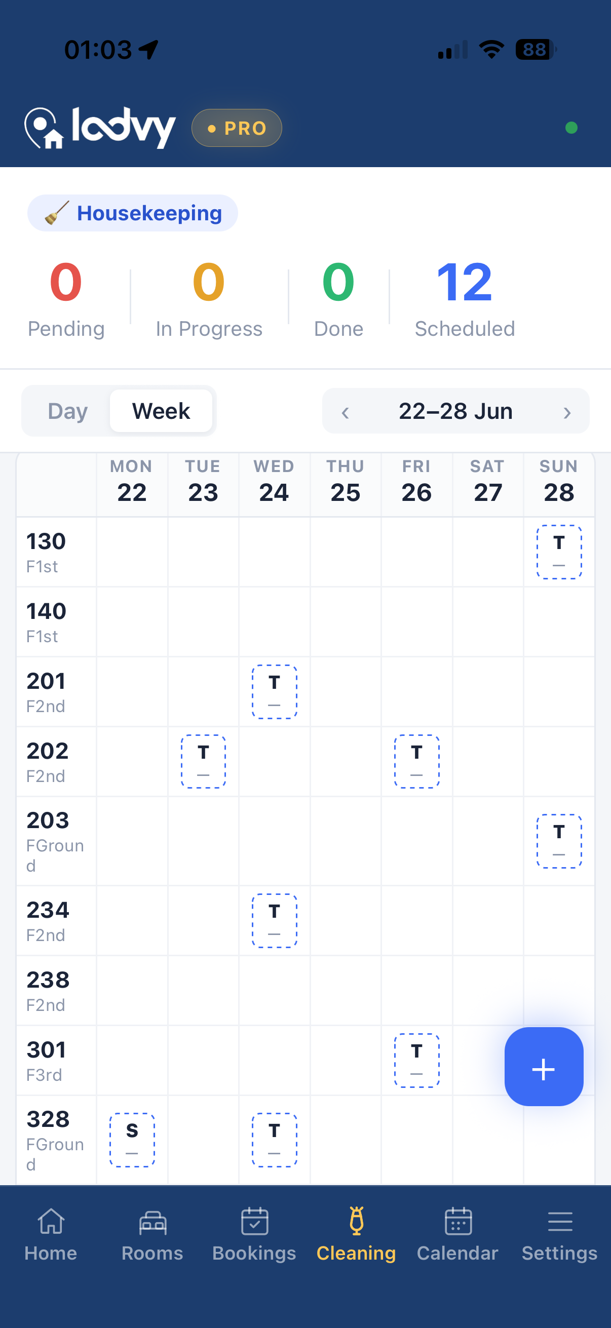 Lodvy Housekeeping tasks on iPhone