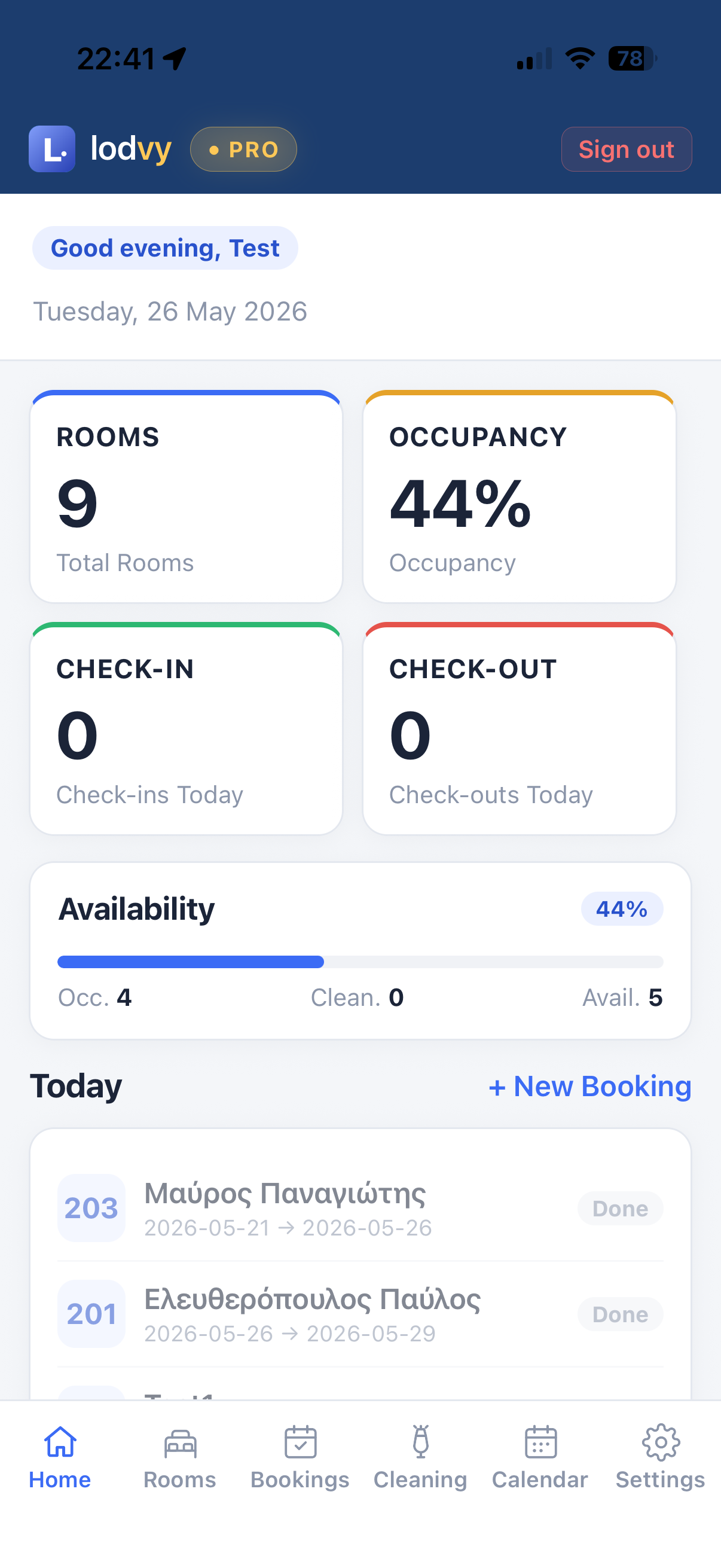 Lodvy Dashboard on iPhone